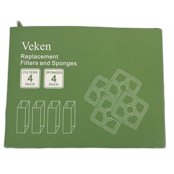 Veken 4 Pack Replacement Filters & 4 Pack Replacement Pre-filter Sponges for Pet - Picture 1 of 10